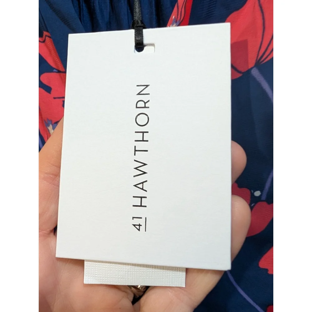 41 Hawthorn Stitch Fix Petite Sleeveless Blouse Navy Red Poppy Floral Top Orlee - Picture 5 of 8